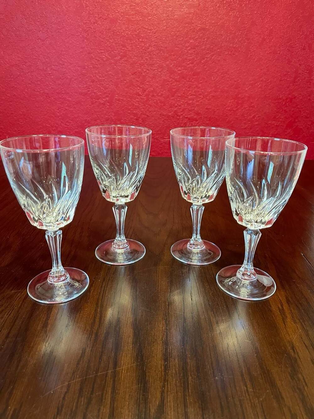 Set of 4 Vintage Cristal D'Arques-Durand Flamenco Wine Glasses